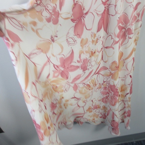 Ann Taylor 100% Silk Cami Dress 4 Pink Floral Hawaiian Slip Summer VtG Y2K 290 - Picture 7 of 13